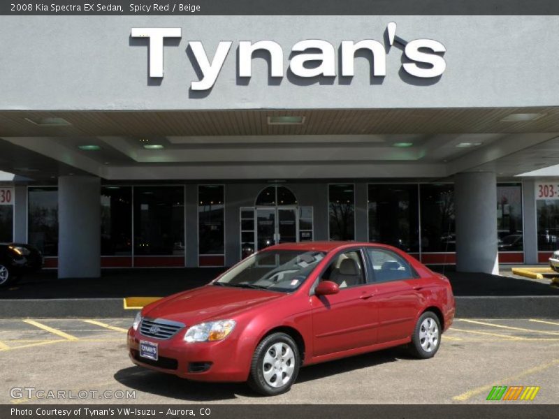 Spicy Red / Beige 2008 Kia Spectra EX Sedan