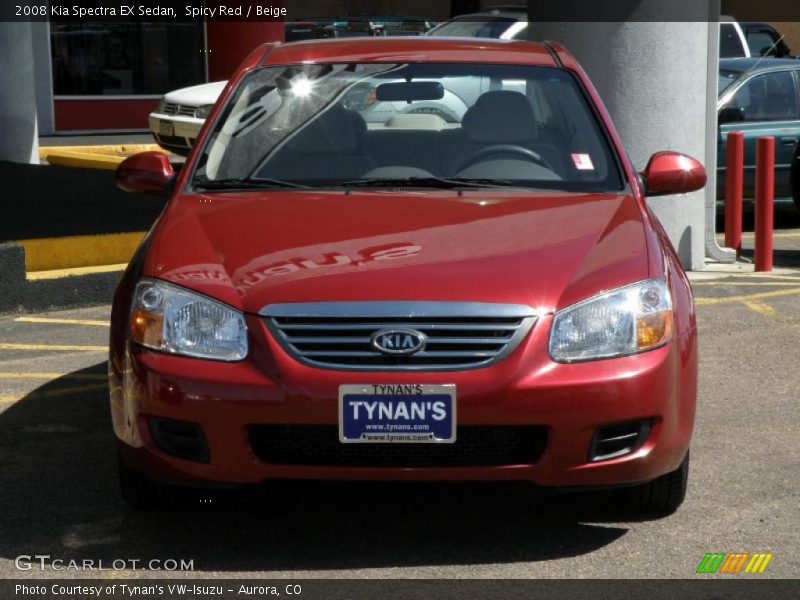 Spicy Red / Beige 2008 Kia Spectra EX Sedan