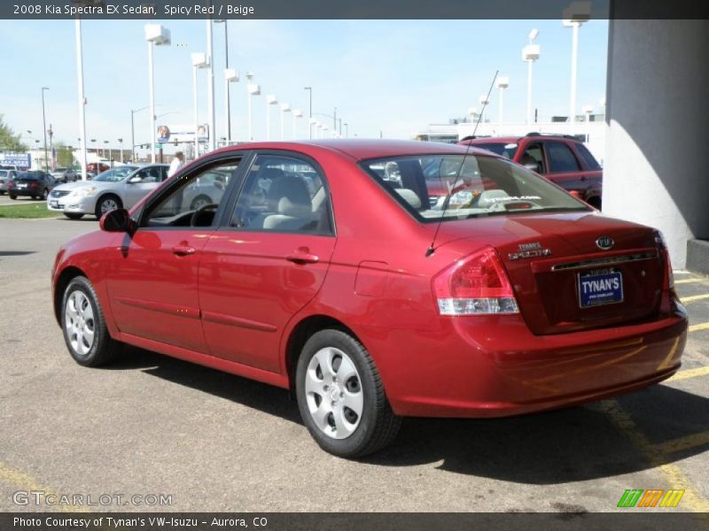 Spicy Red / Beige 2008 Kia Spectra EX Sedan