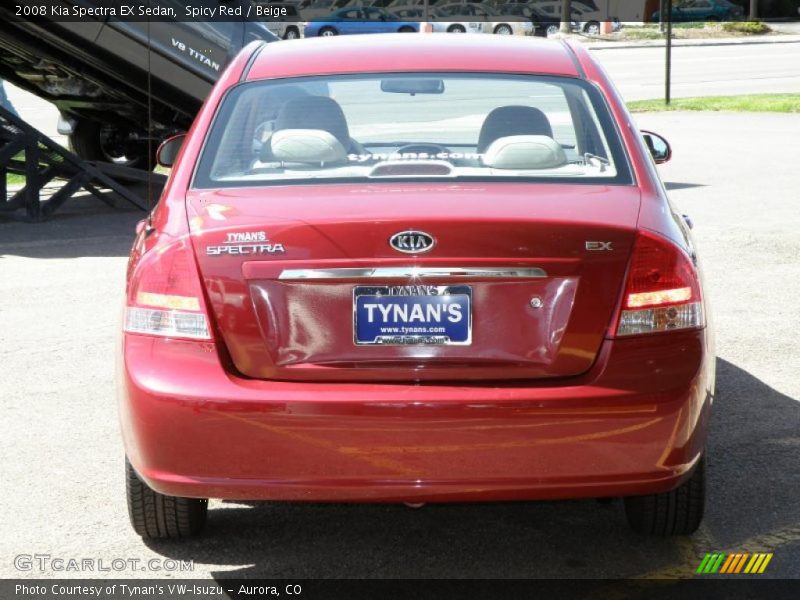 Spicy Red / Beige 2008 Kia Spectra EX Sedan
