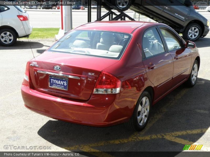 Spicy Red / Beige 2008 Kia Spectra EX Sedan