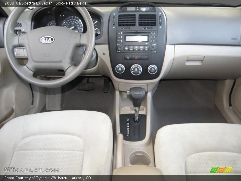 Spicy Red / Beige 2008 Kia Spectra EX Sedan