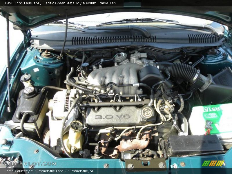 Pacific Green Metallic / Medium Prairie Tan 1998 Ford Taurus SE