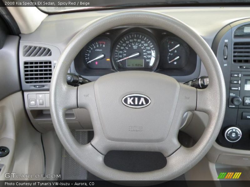 Spicy Red / Beige 2008 Kia Spectra EX Sedan
