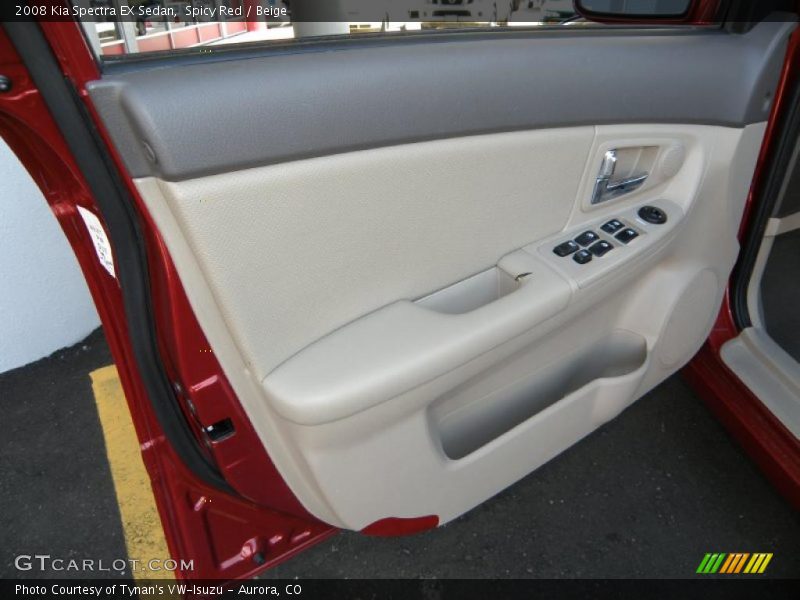 Spicy Red / Beige 2008 Kia Spectra EX Sedan