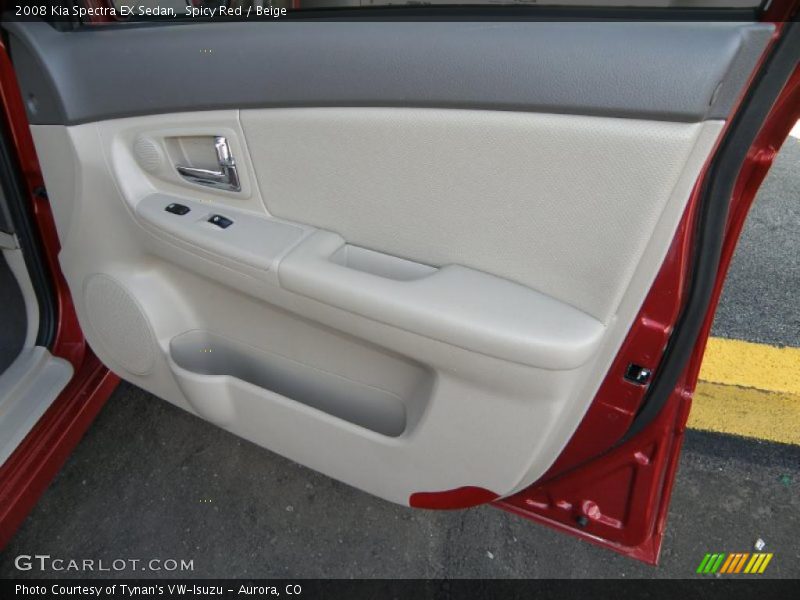Spicy Red / Beige 2008 Kia Spectra EX Sedan