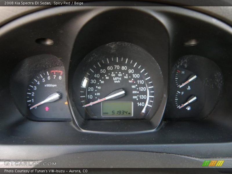 Spicy Red / Beige 2008 Kia Spectra EX Sedan