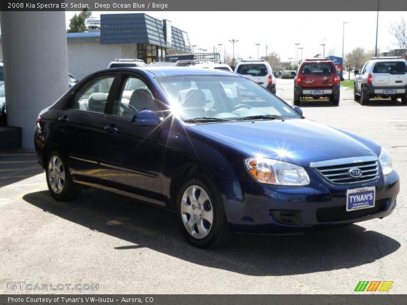 Deep Ocean Blue / Beige 2008 Kia Spectra EX Sedan