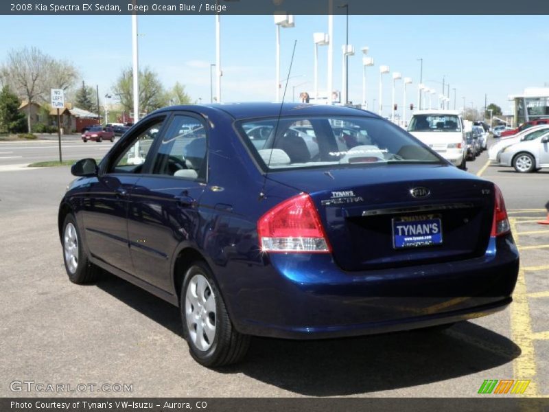 Deep Ocean Blue / Beige 2008 Kia Spectra EX Sedan