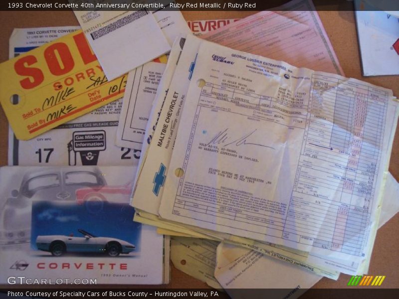 Ruby Red Metallic / Ruby Red 1993 Chevrolet Corvette 40th Anniversary Convertible