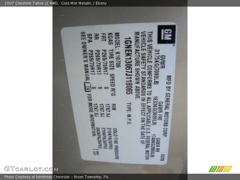 Gold Mist Metallic / Ebony 2007 Chevrolet Tahoe LS 4WD