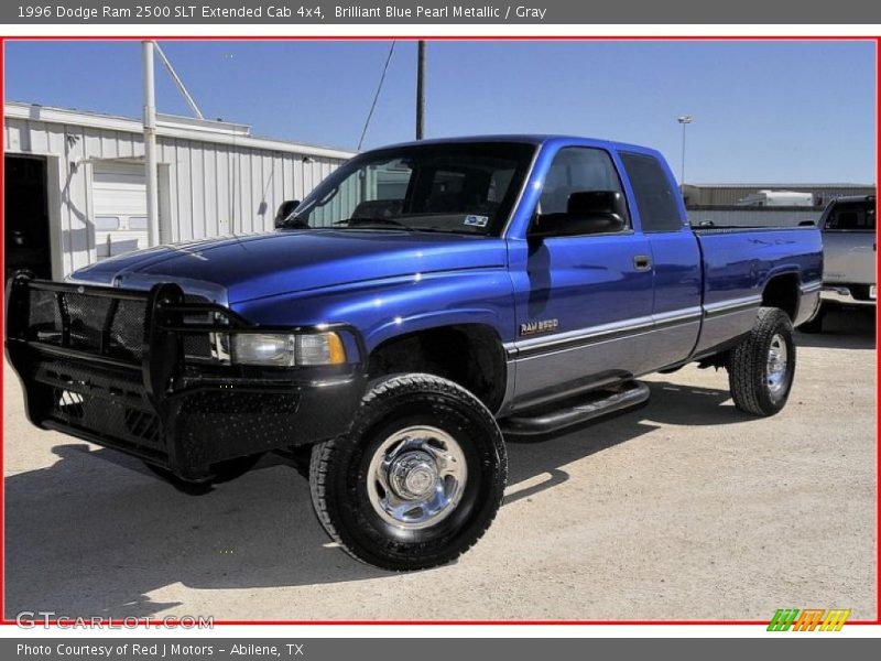 Brilliant Blue Pearl Metallic / Gray 1996 Dodge Ram 2500 SLT Extended Cab 4x4