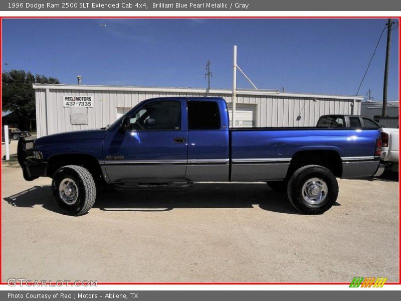 Brilliant Blue Pearl Metallic / Gray 1996 Dodge Ram 2500 SLT Extended Cab 4x4