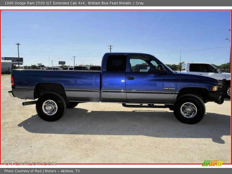 Brilliant Blue Pearl Metallic / Gray 1996 Dodge Ram 2500 SLT Extended Cab 4x4