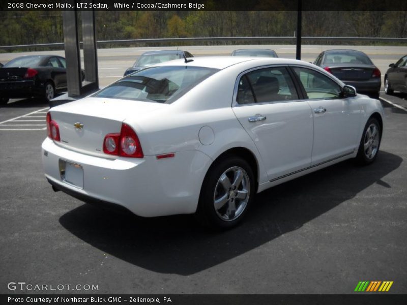 White / Cocoa/Cashmere Beige 2008 Chevrolet Malibu LTZ Sedan