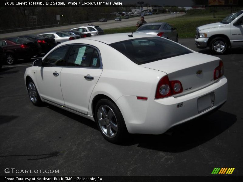 White / Cocoa/Cashmere Beige 2008 Chevrolet Malibu LTZ Sedan