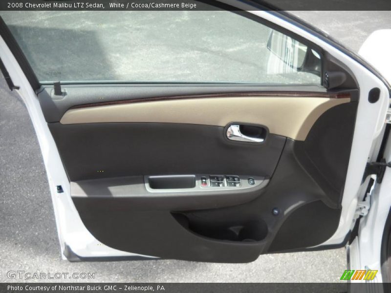 White / Cocoa/Cashmere Beige 2008 Chevrolet Malibu LTZ Sedan