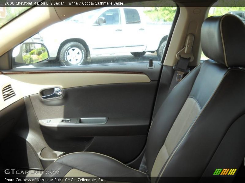 White / Cocoa/Cashmere Beige 2008 Chevrolet Malibu LTZ Sedan