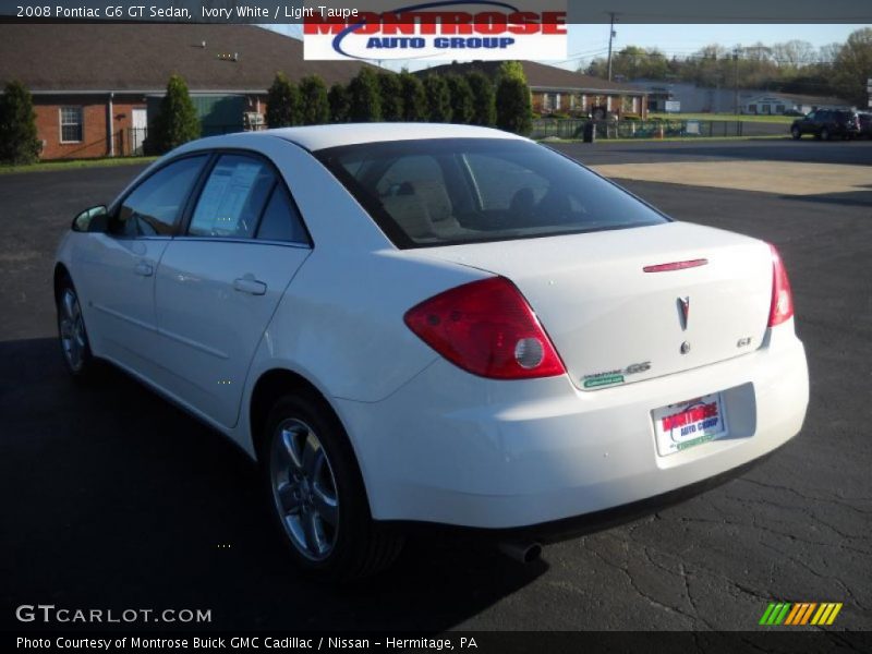 Ivory White / Light Taupe 2008 Pontiac G6 GT Sedan