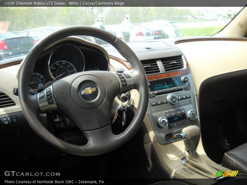 White / Cocoa/Cashmere Beige 2008 Chevrolet Malibu LTZ Sedan