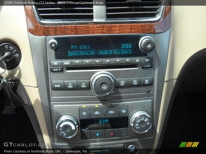 White / Cocoa/Cashmere Beige 2008 Chevrolet Malibu LTZ Sedan