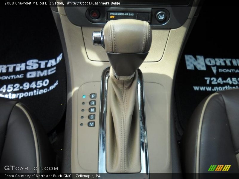 White / Cocoa/Cashmere Beige 2008 Chevrolet Malibu LTZ Sedan