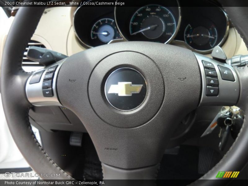 White / Cocoa/Cashmere Beige 2008 Chevrolet Malibu LTZ Sedan