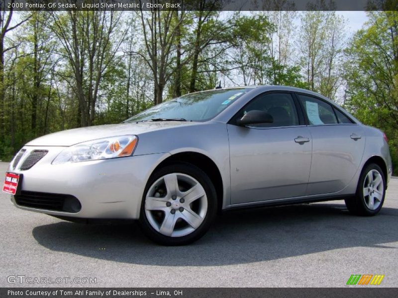 Liquid Silver Metallic / Ebony Black 2008 Pontiac G6 Sedan
