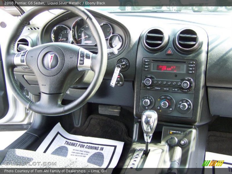Liquid Silver Metallic / Ebony Black 2008 Pontiac G6 Sedan