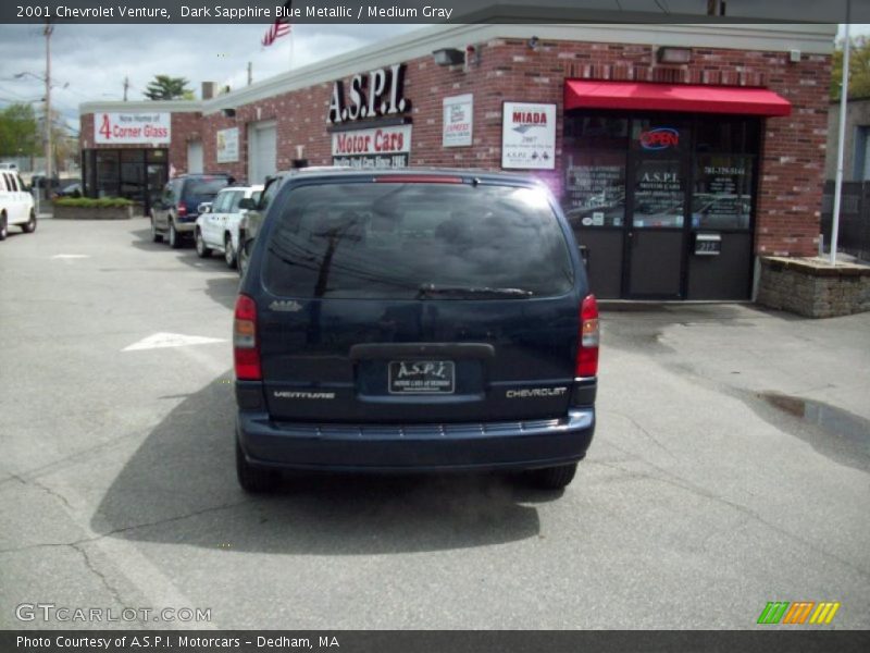 Dark Sapphire Blue Metallic / Medium Gray 2001 Chevrolet Venture