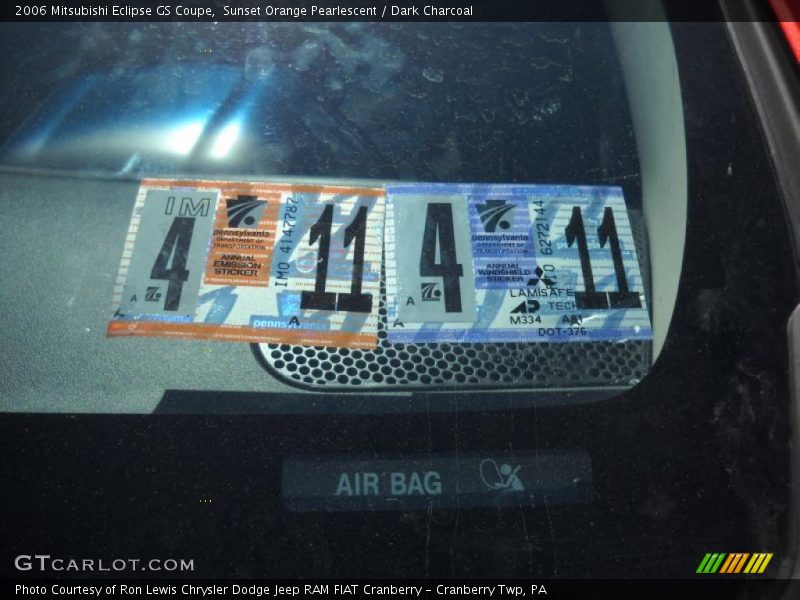 Sunset Orange Pearlescent / Dark Charcoal 2006 Mitsubishi Eclipse GS Coupe