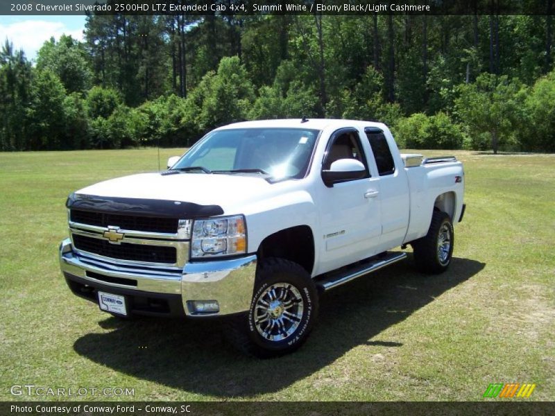 Summit White / Ebony Black/Light Cashmere 2008 Chevrolet Silverado 2500HD LTZ Extended Cab 4x4