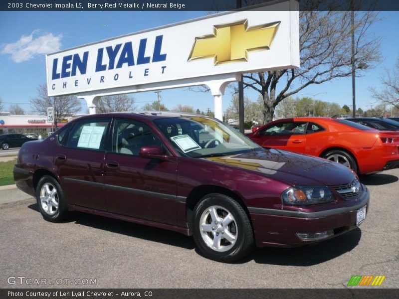Berry Red Metallic / Neutral Beige 2003 Chevrolet Impala LS