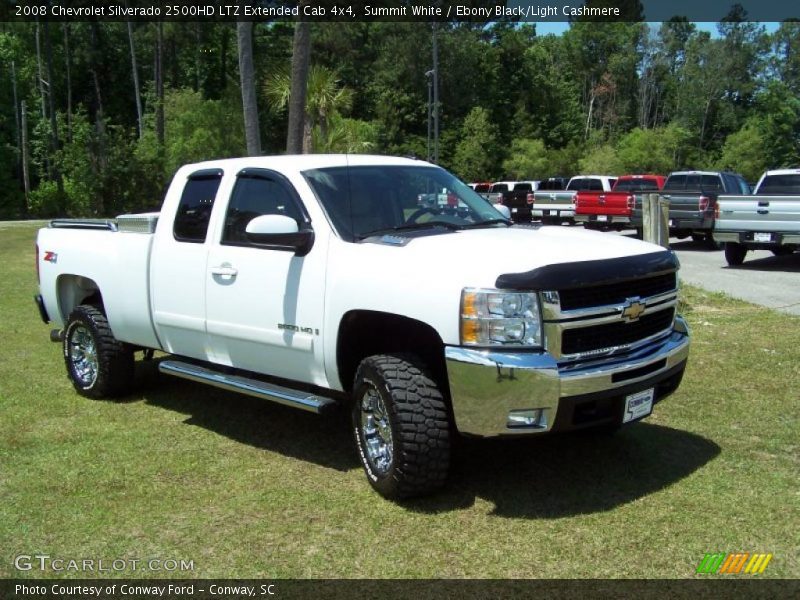 Summit White / Ebony Black/Light Cashmere 2008 Chevrolet Silverado 2500HD LTZ Extended Cab 4x4