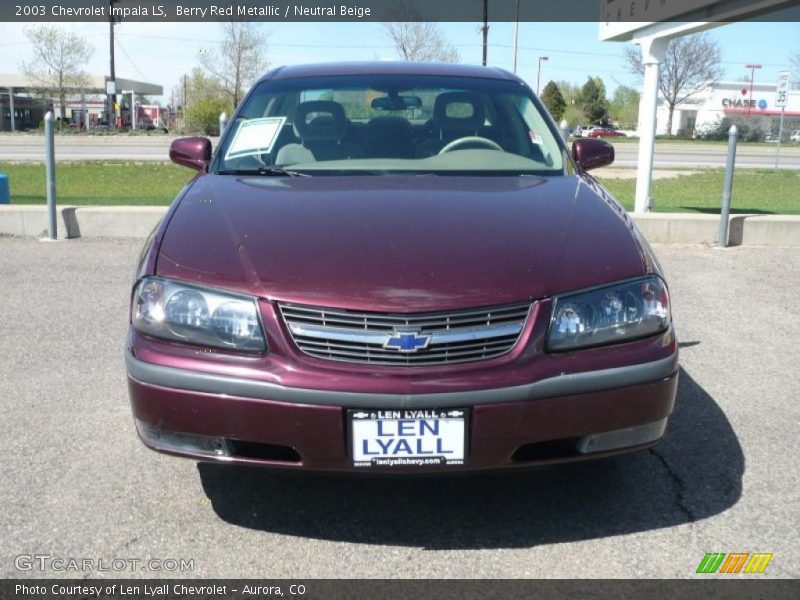 Berry Red Metallic / Neutral Beige 2003 Chevrolet Impala LS