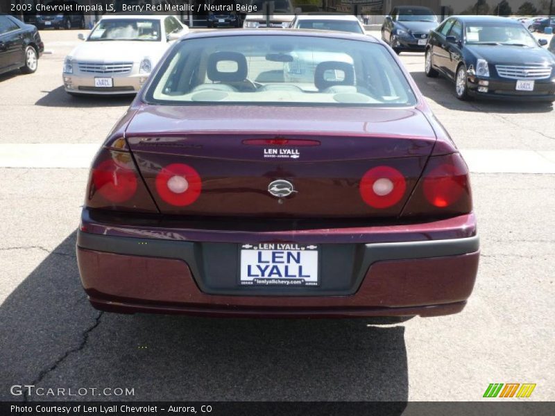 Berry Red Metallic / Neutral Beige 2003 Chevrolet Impala LS
