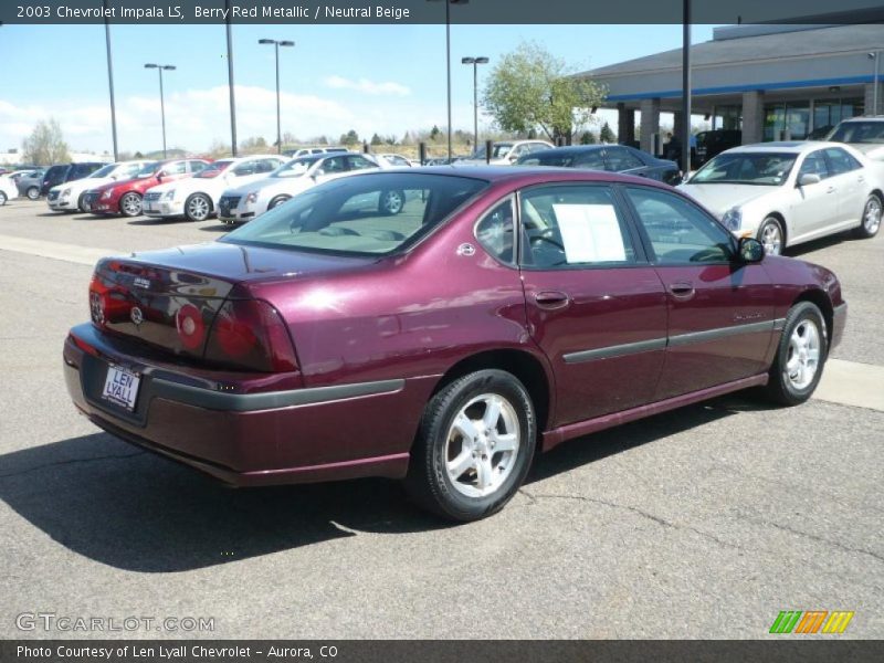 Berry Red Metallic / Neutral Beige 2003 Chevrolet Impala LS