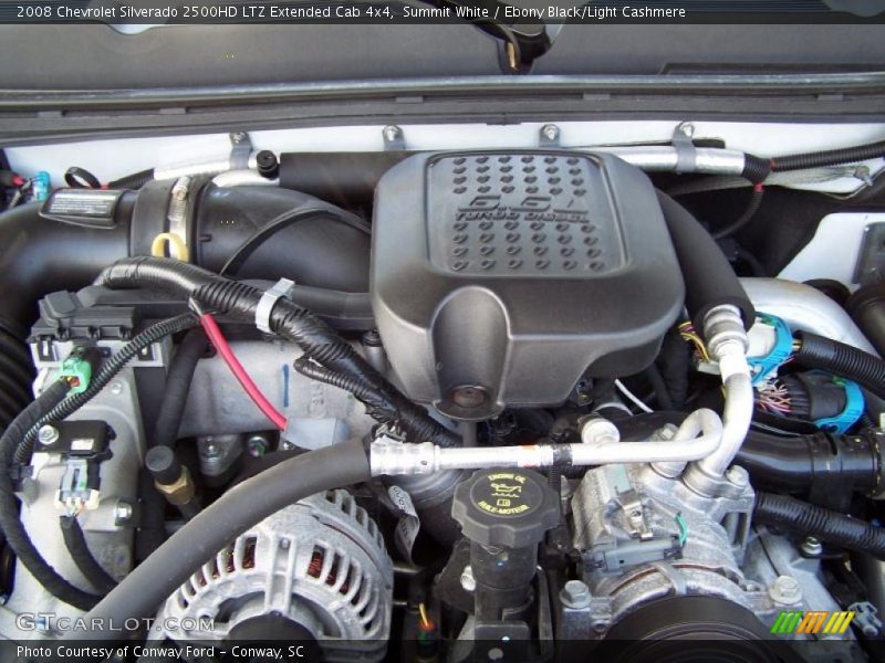Summit White / Ebony Black/Light Cashmere 2008 Chevrolet Silverado 2500HD LTZ Extended Cab 4x4