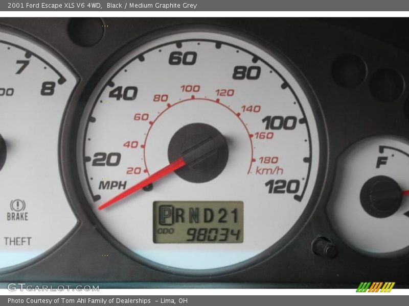 Black / Medium Graphite Grey 2001 Ford Escape XLS V6 4WD