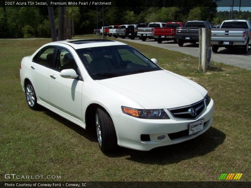 Premium White Pearl / Parchment 2007 Acura TSX Sedan