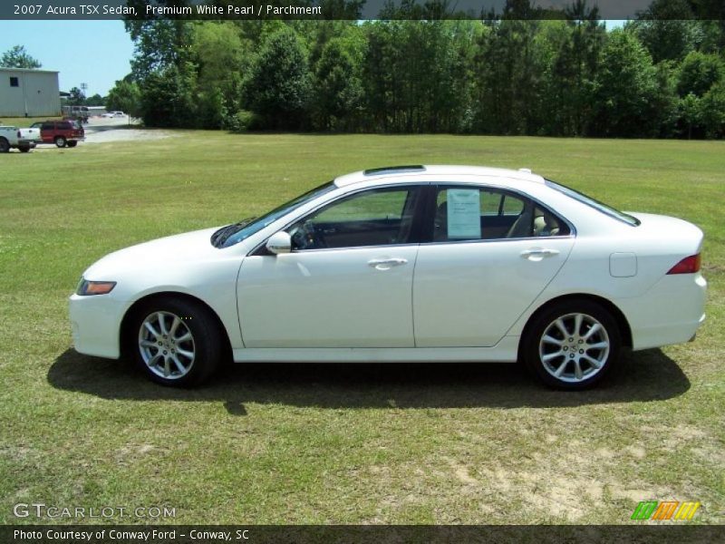 Premium White Pearl / Parchment 2007 Acura TSX Sedan
