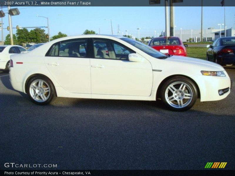 White Diamond Pearl / Taupe 2007 Acura TL 3.2