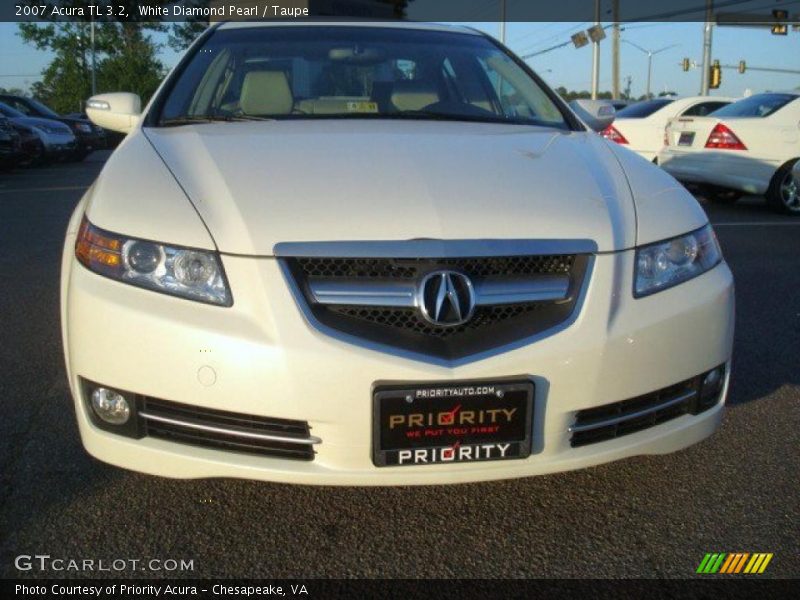 White Diamond Pearl / Taupe 2007 Acura TL 3.2