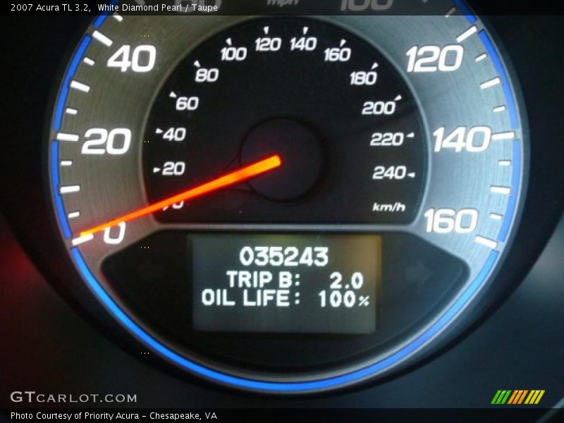 White Diamond Pearl / Taupe 2007 Acura TL 3.2