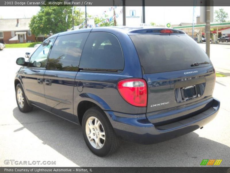 Midnight Blue Pearl / Gray 2003 Dodge Caravan SE