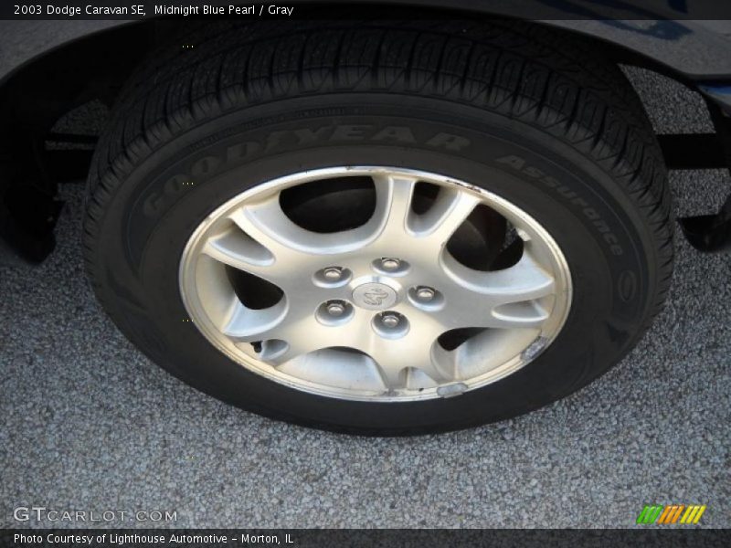 Midnight Blue Pearl / Gray 2003 Dodge Caravan SE