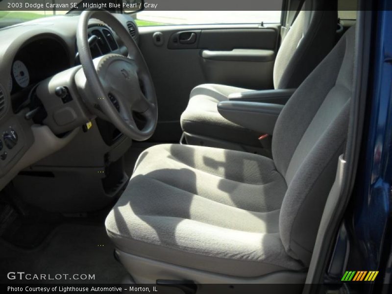 Midnight Blue Pearl / Gray 2003 Dodge Caravan SE