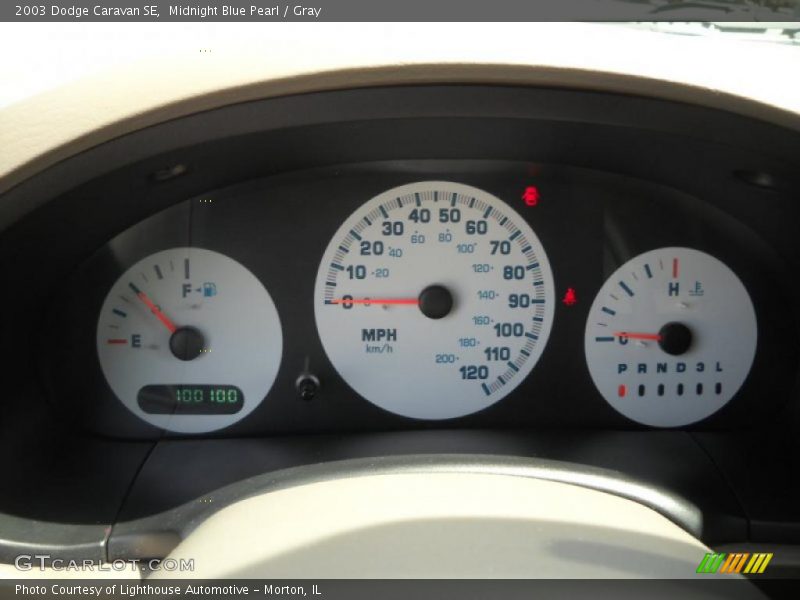 Midnight Blue Pearl / Gray 2003 Dodge Caravan SE