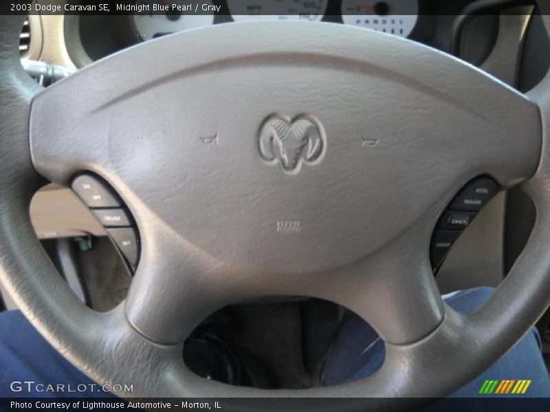 Midnight Blue Pearl / Gray 2003 Dodge Caravan SE