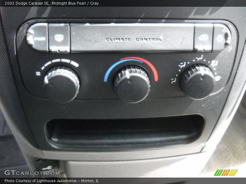 Midnight Blue Pearl / Gray 2003 Dodge Caravan SE